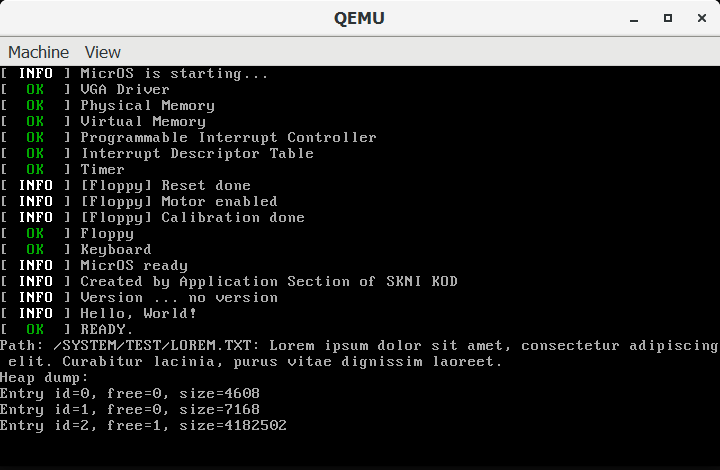 MicrOS boot sequence