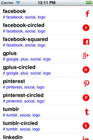 Font social icons styled red