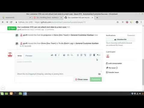 Move a GitHub issue thru KanBan