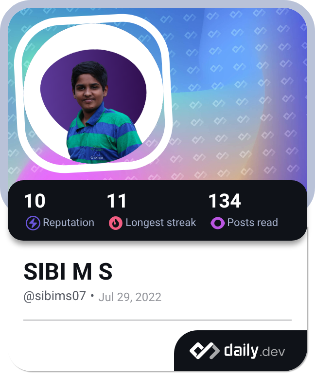 SIBI M S's Dev Card
