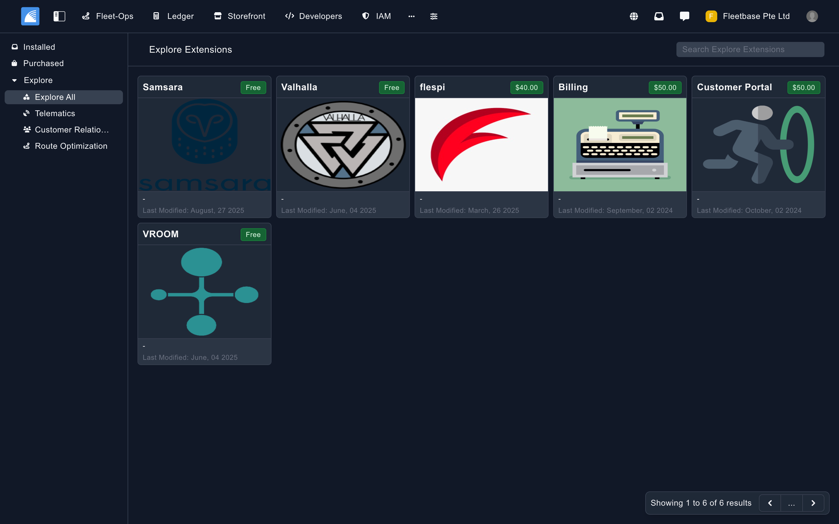 Extensions marketplace