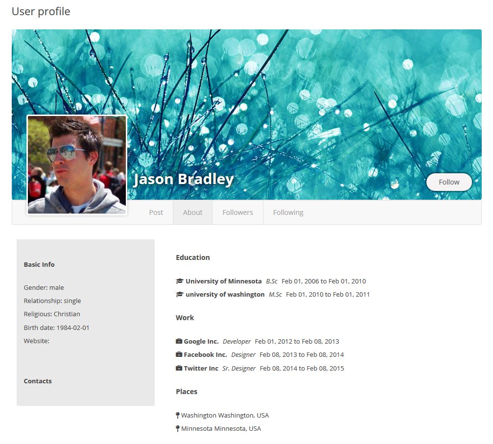 User profile