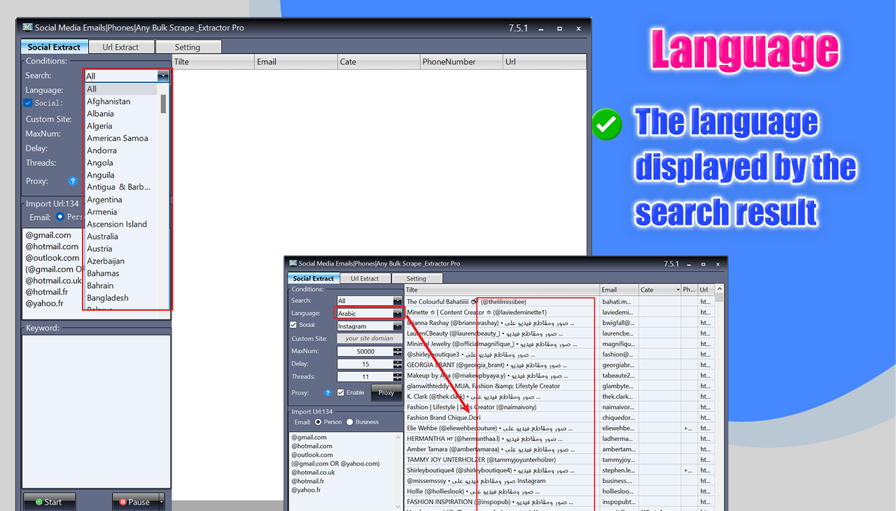 Social Media Emails|Phones|Any Bulk Scrape & Extractor Pro-#social media email extract #facebook extract #instagram extract Email search engine,Email scraping tools,Email list generator,Extract emails from website,Email spider