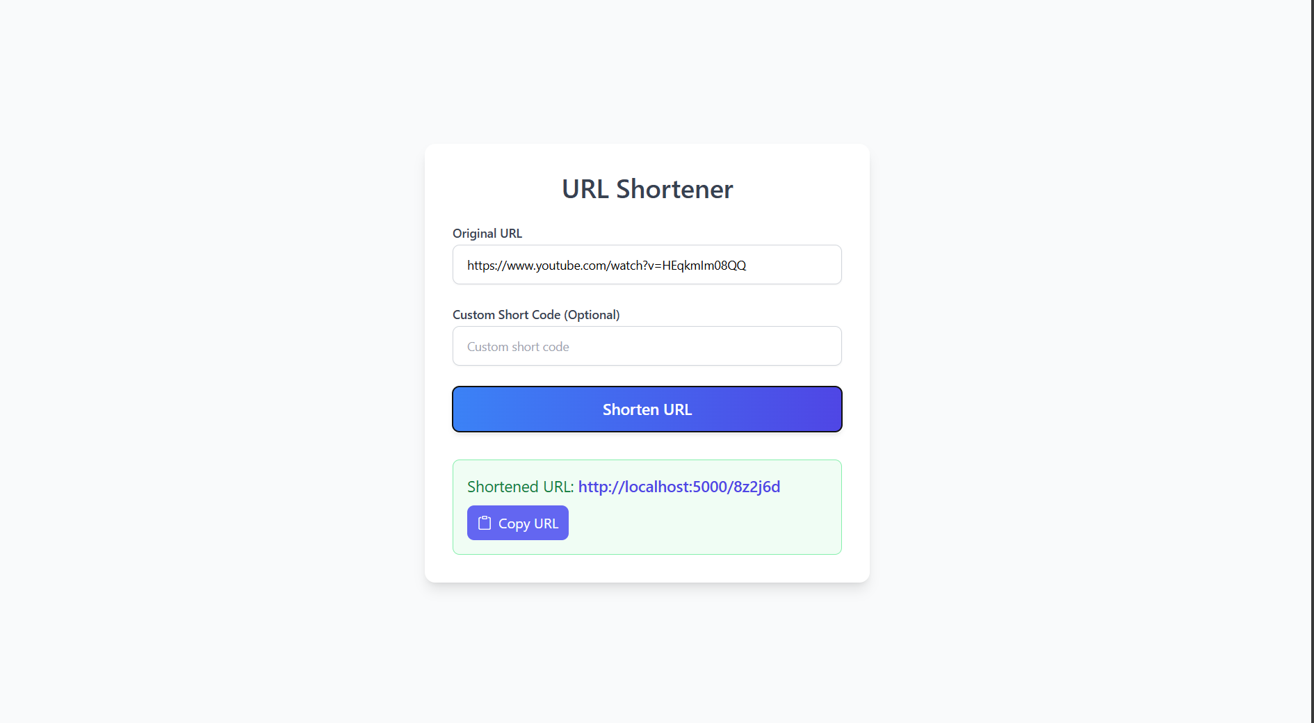 URL Shortener Screenshot