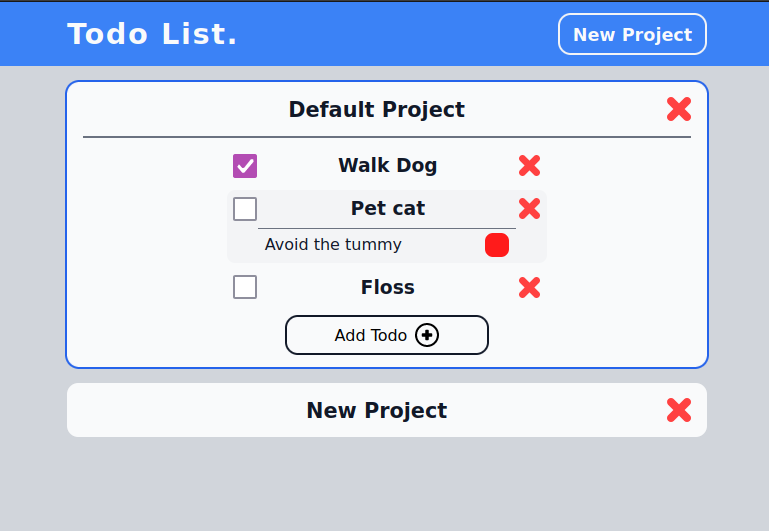 Screenshot of Todo List Site