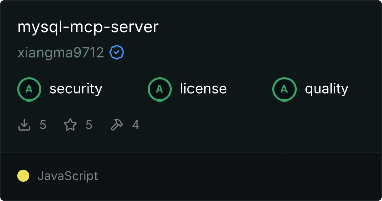 MySQL Server MCP server