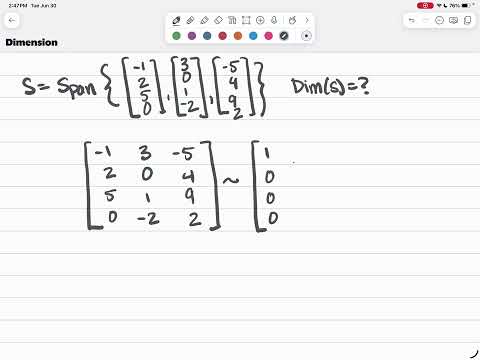 Dimension of Span