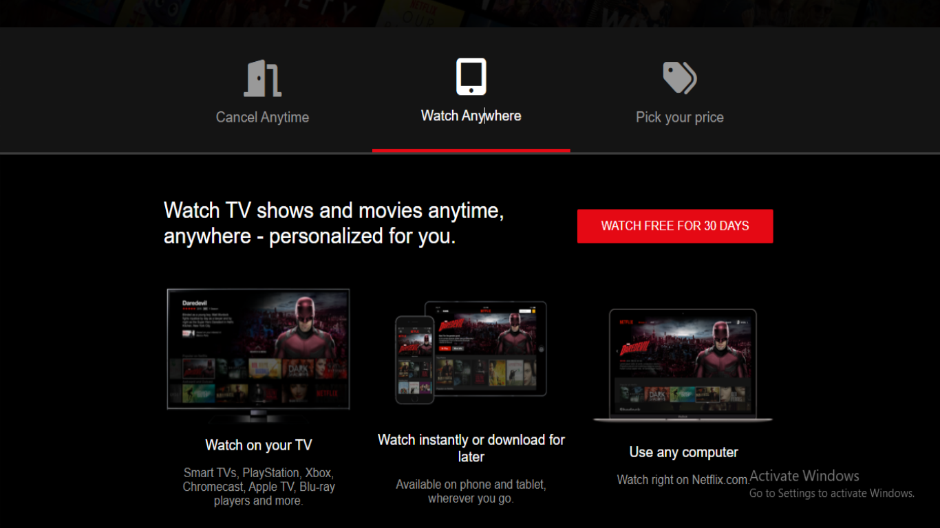 Netflix Landing Page