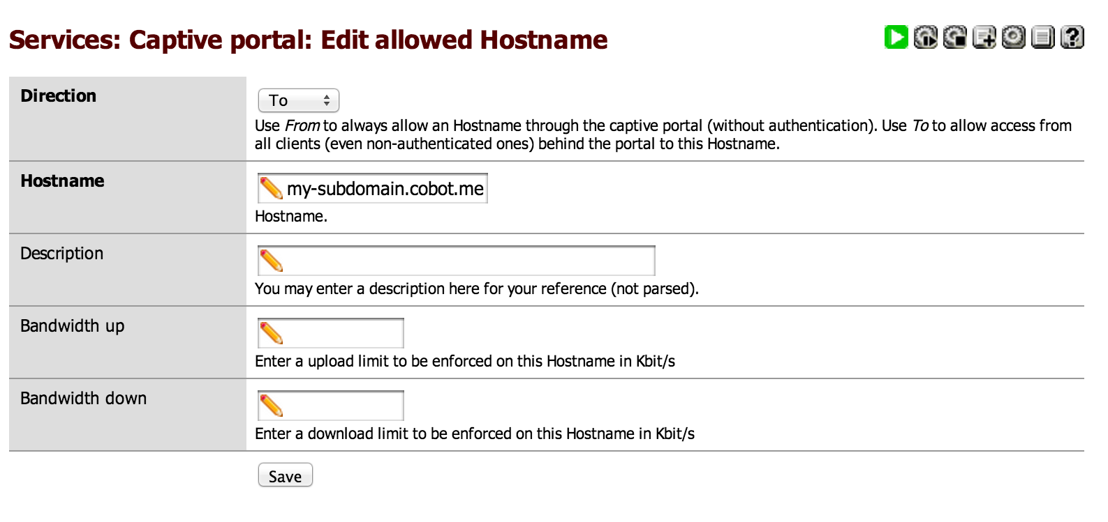 Edit Allowed Hostnames