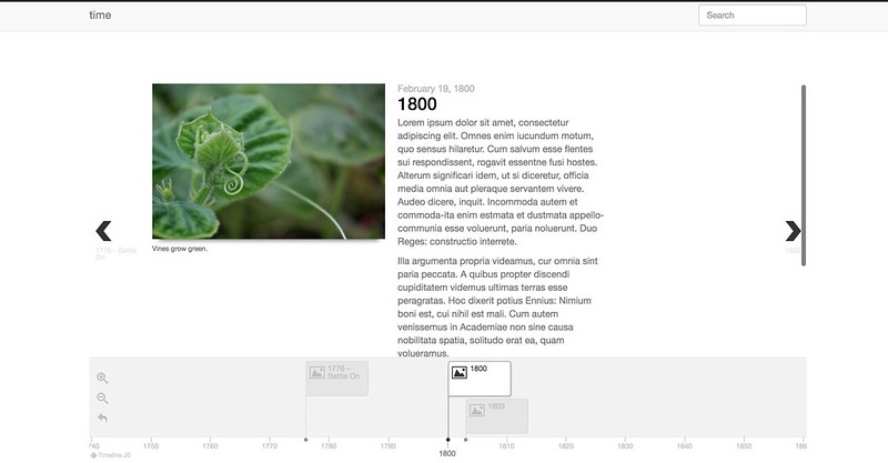 Timeline JS Plugin Screenshot