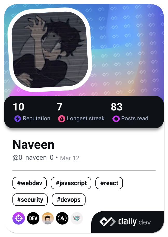 Naveen's Dev Card