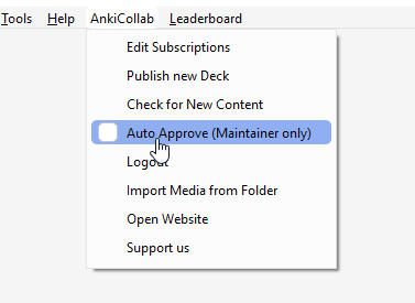 Auto Approve Checkbox