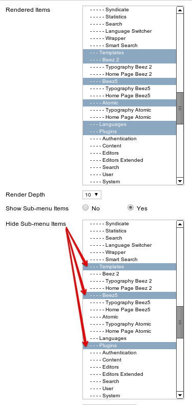 Multiple levels of the same menu