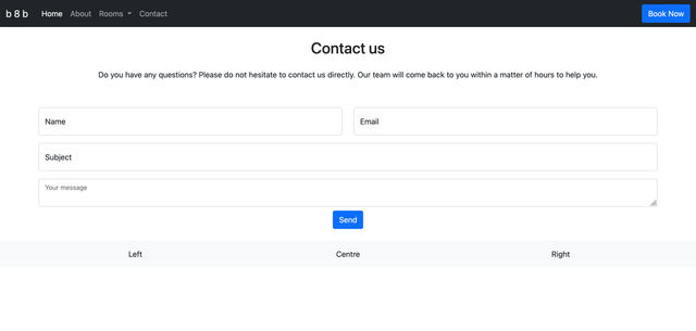 screenshot of contact us page