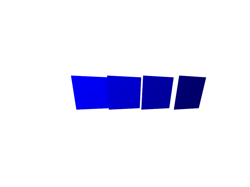 The accumulated frame output by the ospMPIDistribTutorial or C++ tutorial with 4 ranks.