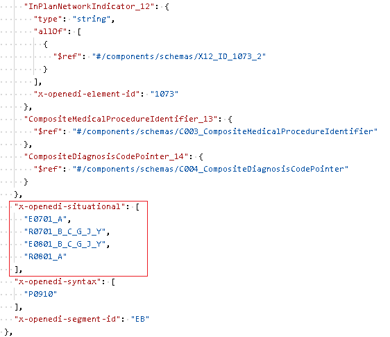 Example of EDI situational rules