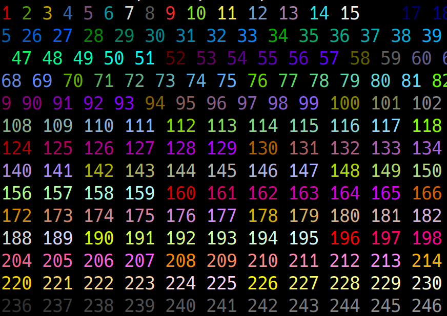 terminal colors