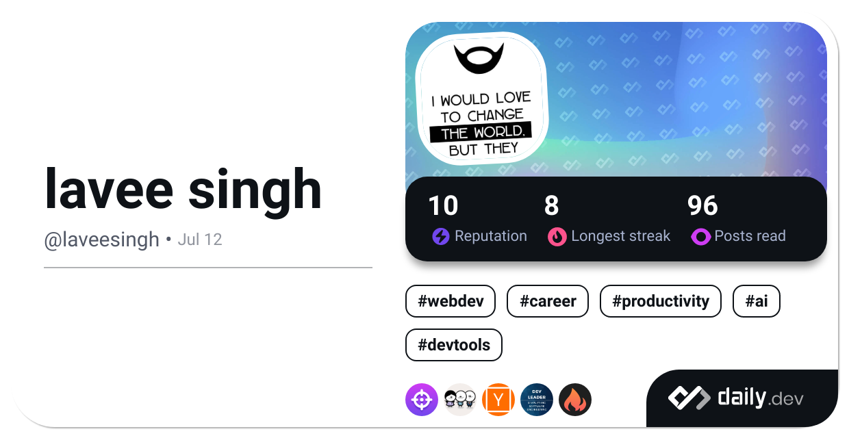 lavee singh's Dev Card