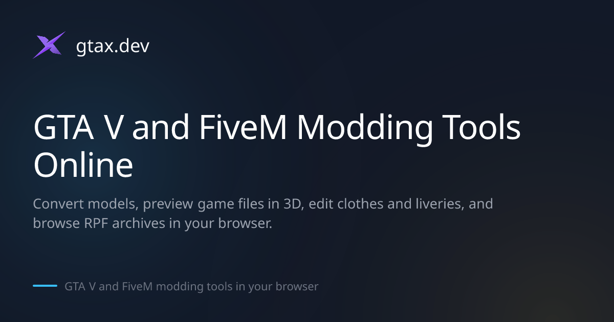 gtax.dev: GTA V and FiveM modding tools online