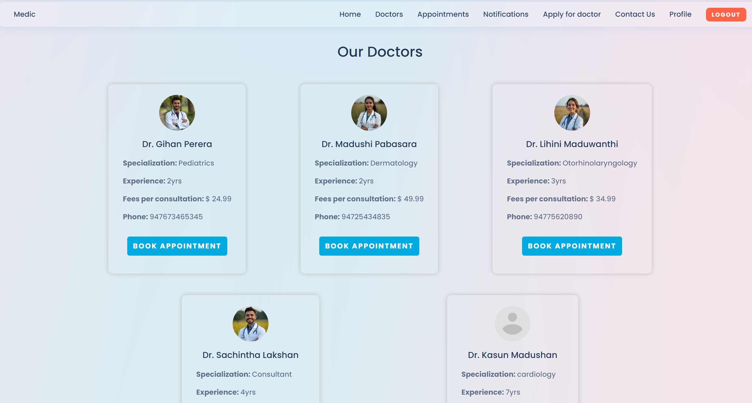 Doctors Page