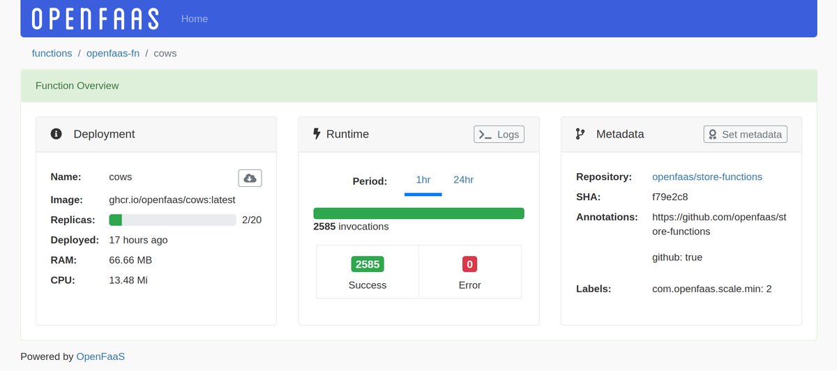 OpenFaaS Dashboard