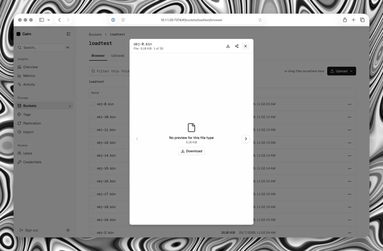 Object preview