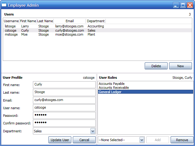 PureMVC C# Demo: Employee Admin WPF