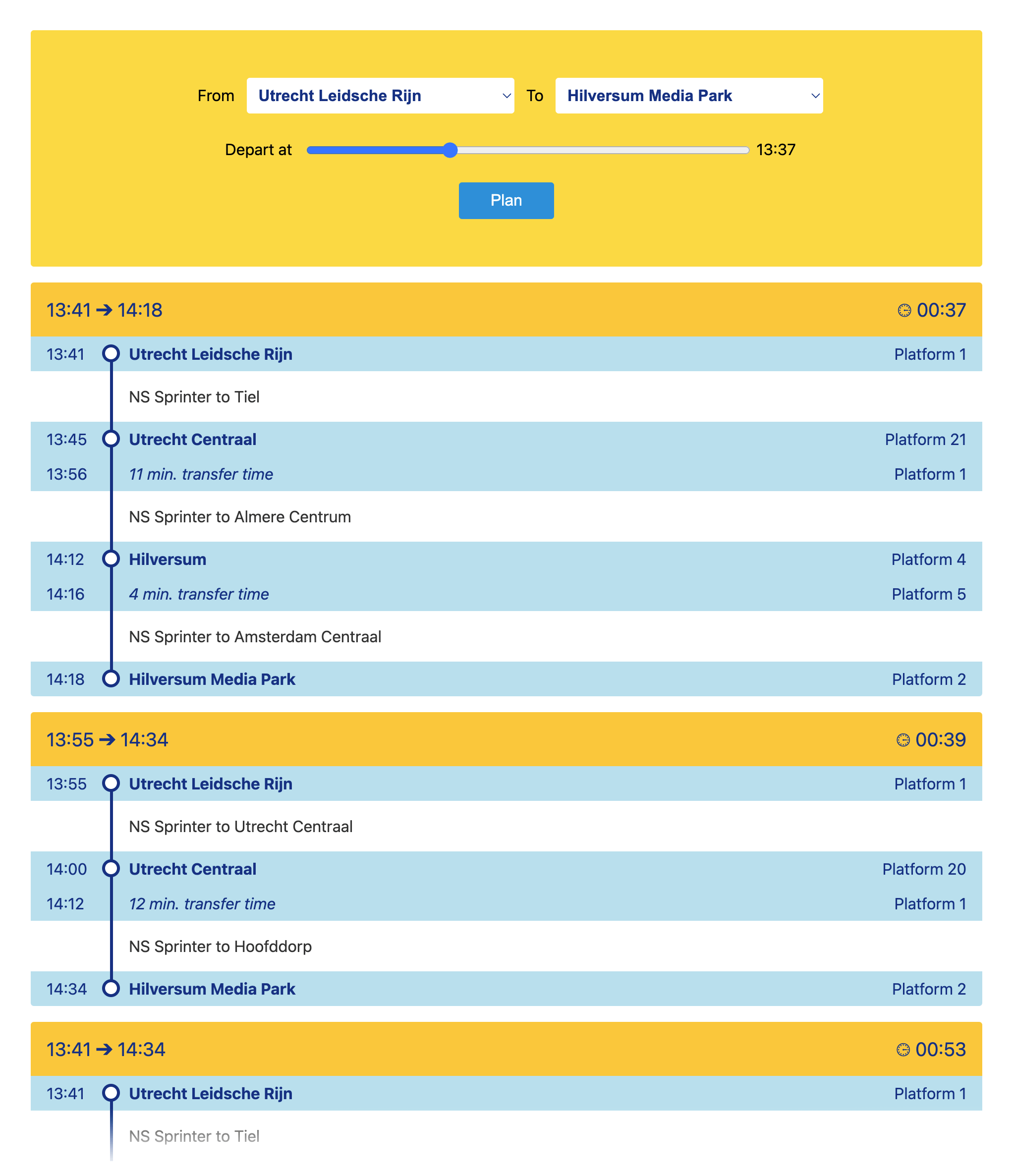 Screenshot of Inter-CTE’s web interface