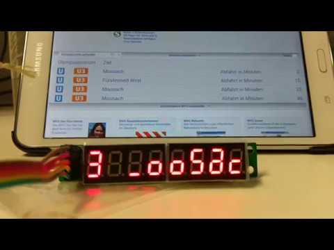 Using an 8 digit 7 segment display to show the MVG departure times