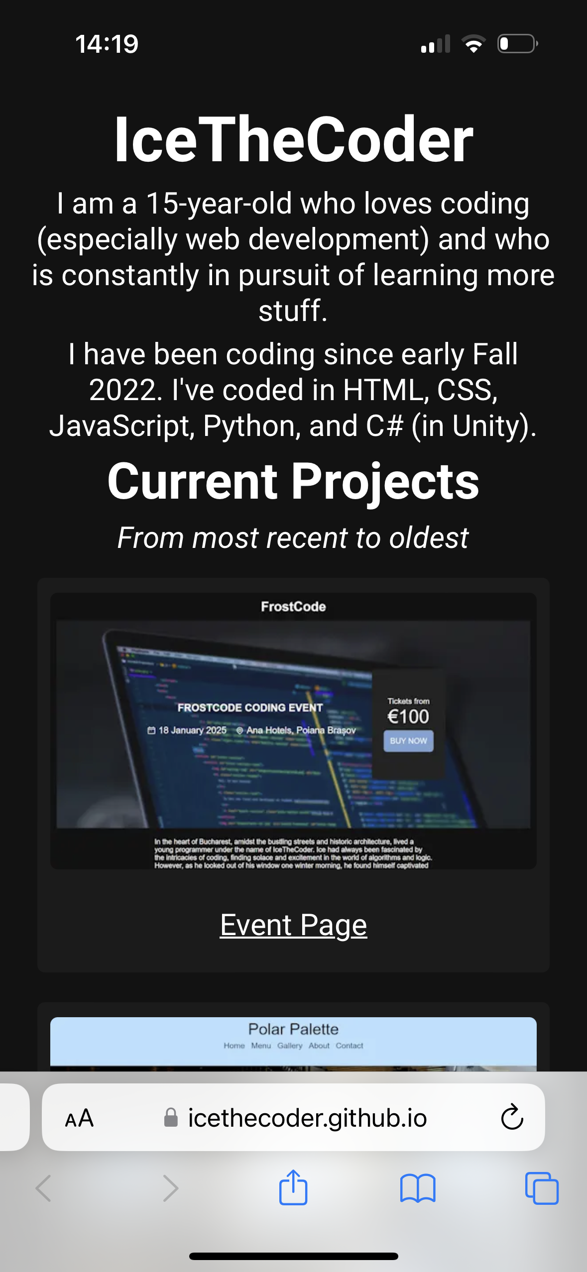 FrostCode event page