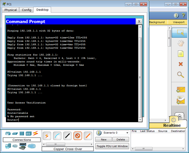 Packet Tracer telnet