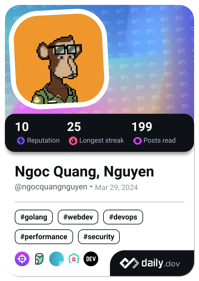 Ngoc Quang, Nguyen's Dev Card