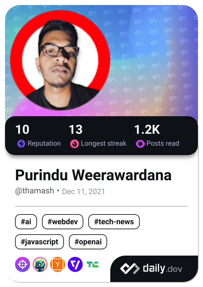 Purindu Weerawardana's Dev Card