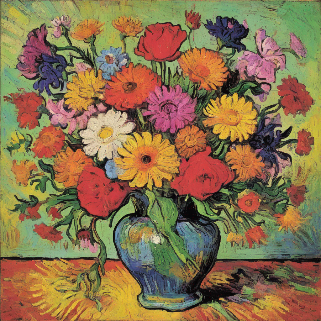 a colorful vase of flowers