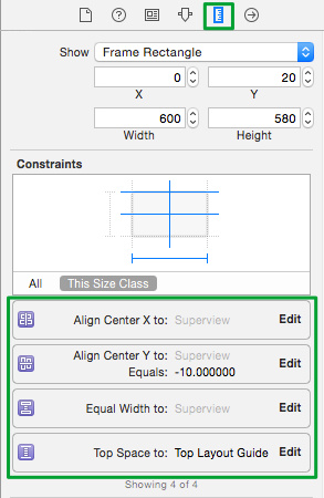 Detailed view of constraints