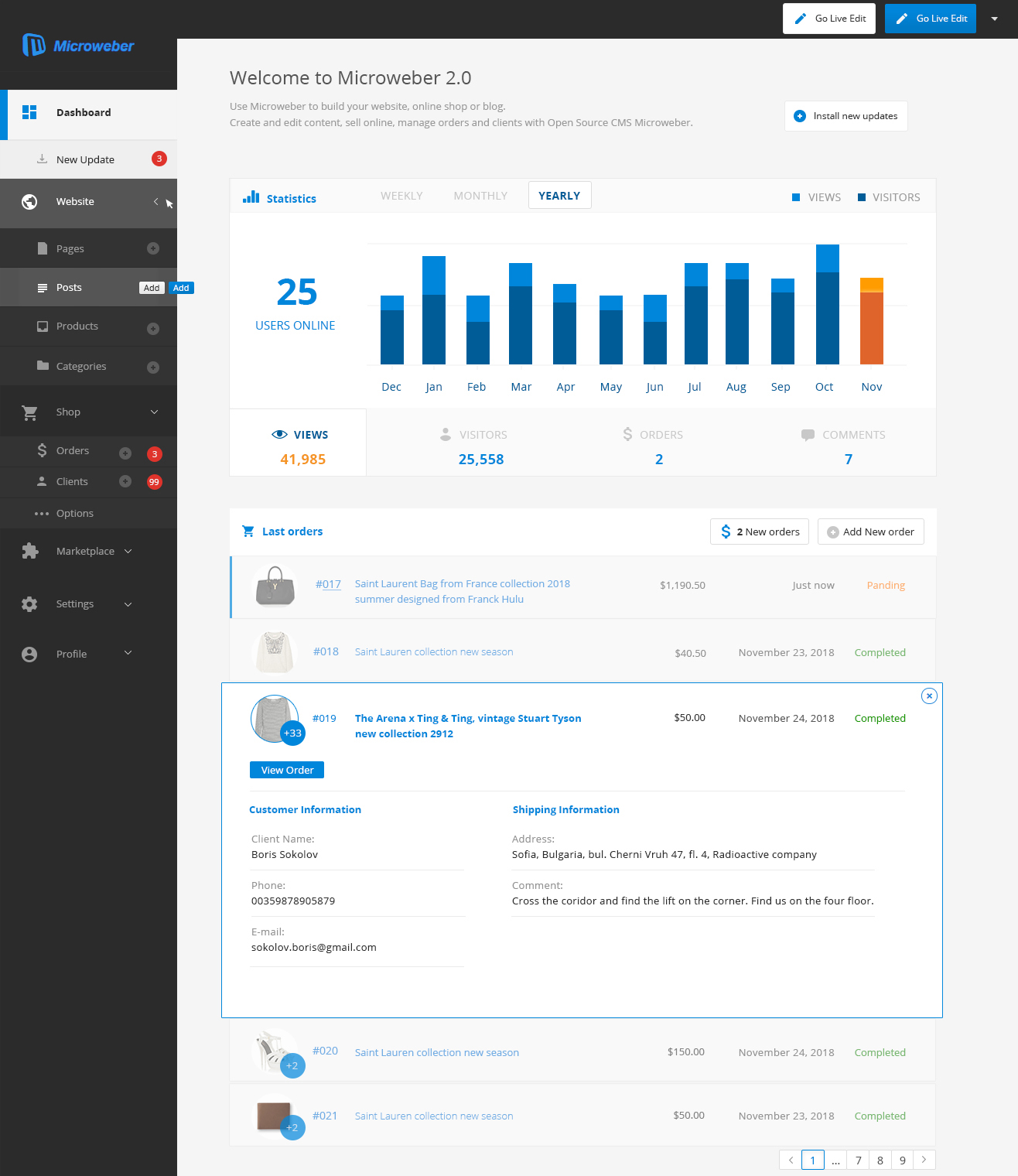 Microweber 1.1.0