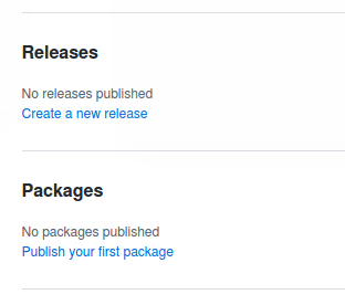 GitHub: Release & Packages sections