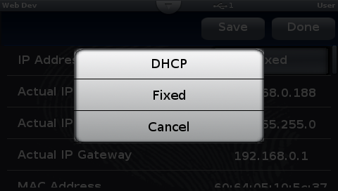 Setting a static IP address