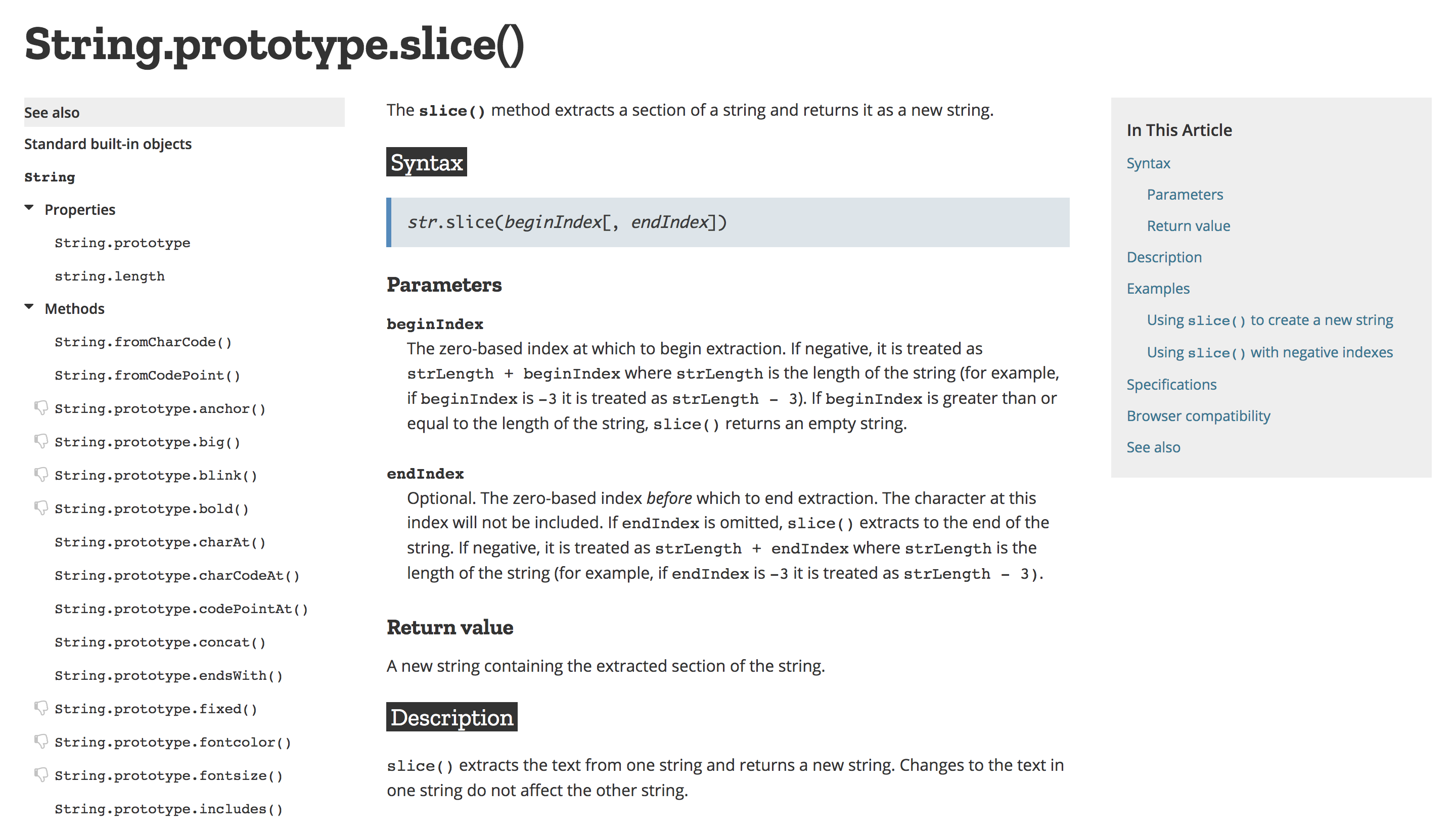 String.prototype.slice() documentation on MDN