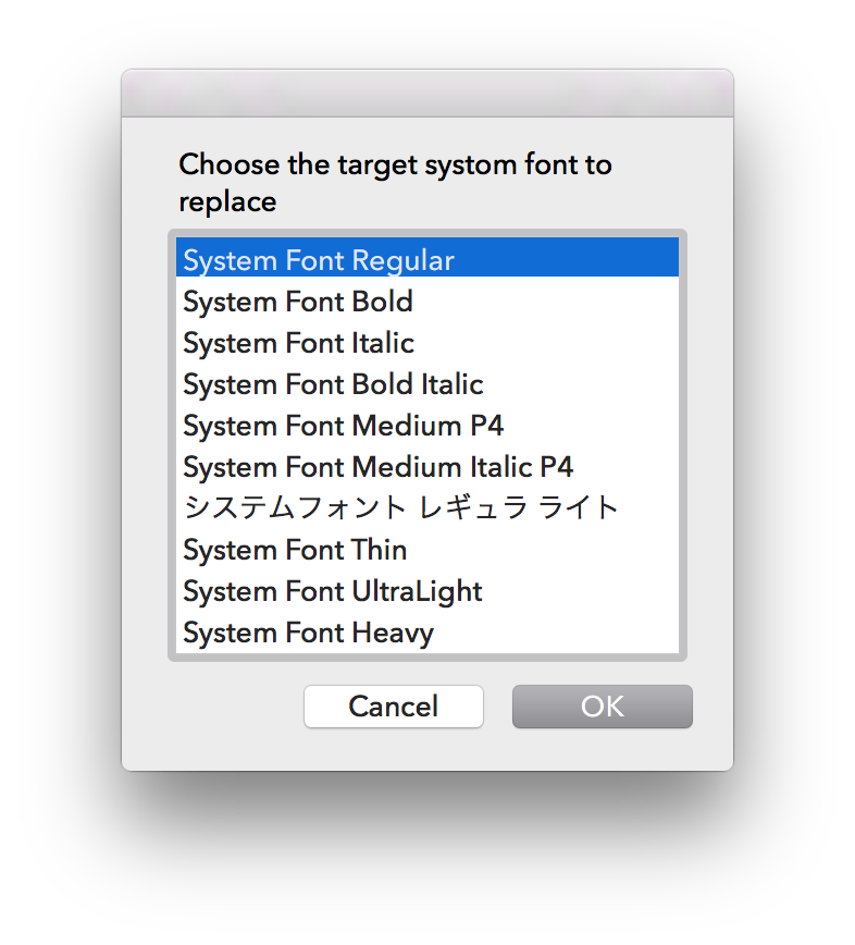 Select a system font