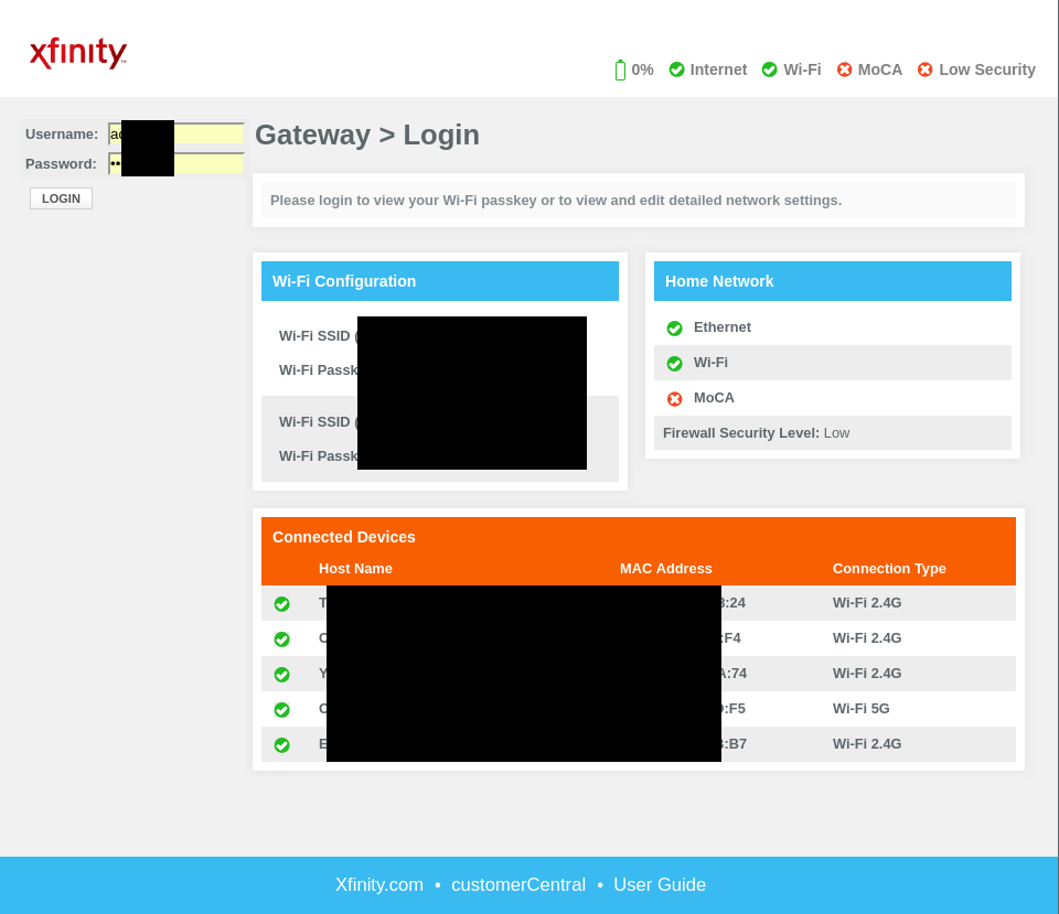 xfinity interface