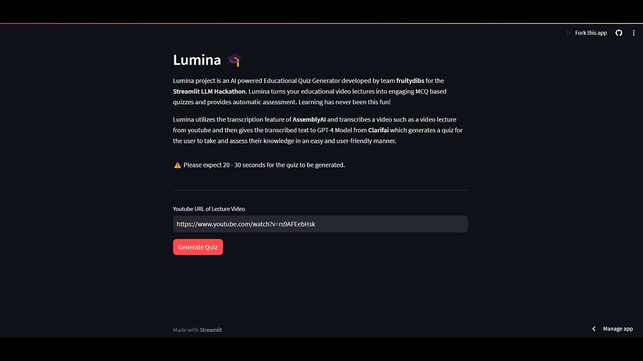GitHub - HibbanHaroon/lumina: Lumina 🧠🎓 | Turn educational video ...