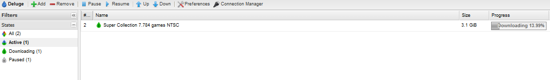 Deluge downloading
