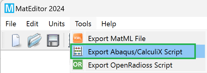 welsim_mateditor_export_calculix