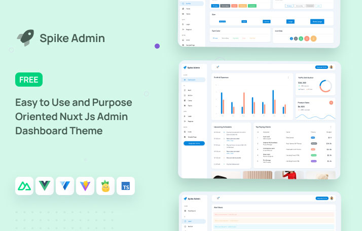 Spike Free NuxtJs Admin Template Demo Screenshot