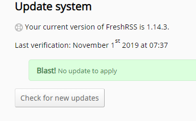 Blast! No update to apply