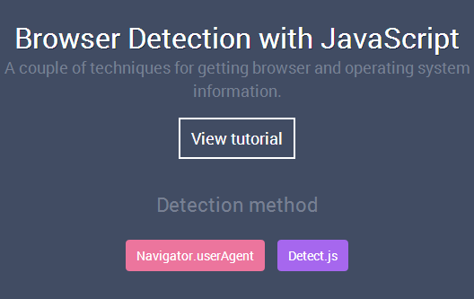 Browser Detection with JavaScript