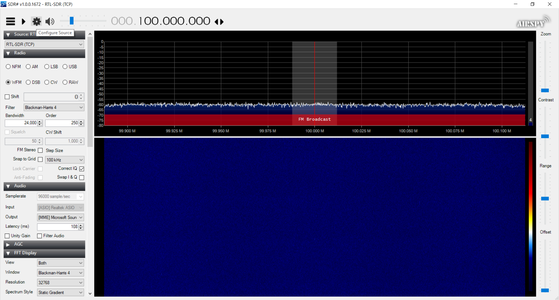 SDR# Source Configuration Settings