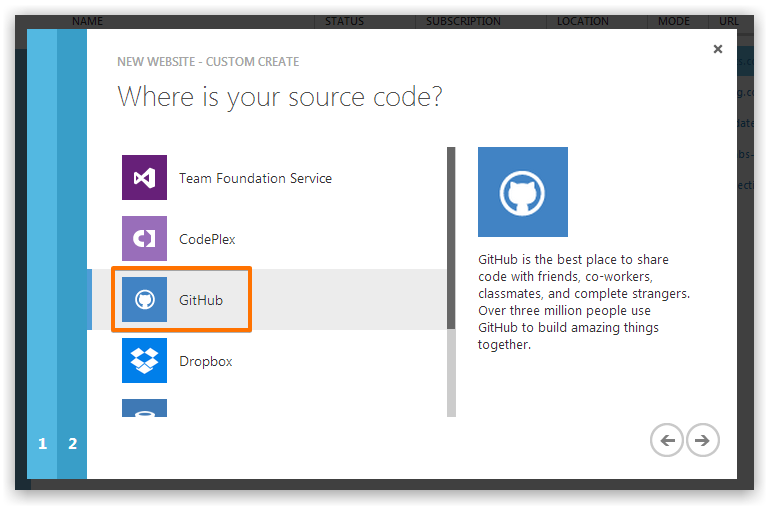 Create Azure Website