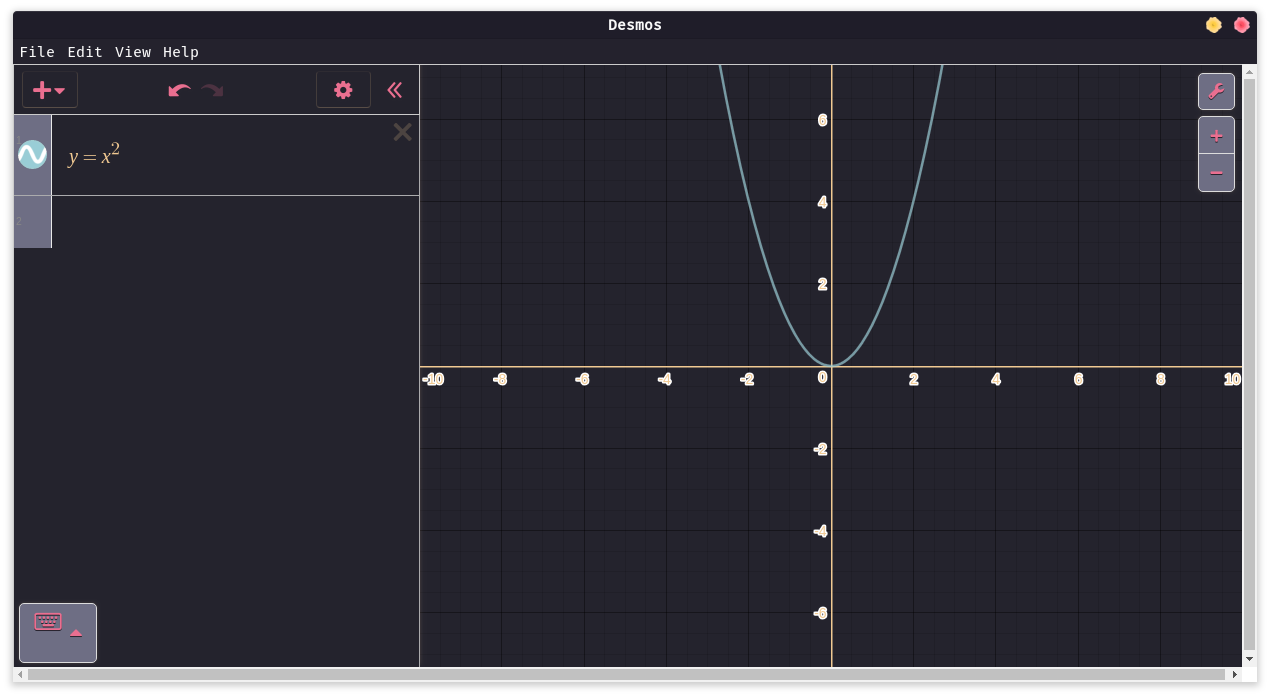 Desmos Desktop with Rosé Pine